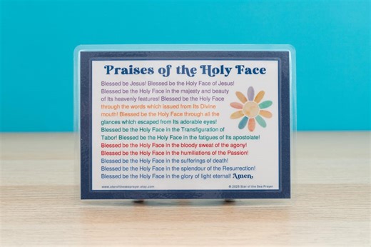 Praises of the Holy Face Prayer Card, Catholic Handmade Prayer, Adoration Holy Card - Etsy Australia