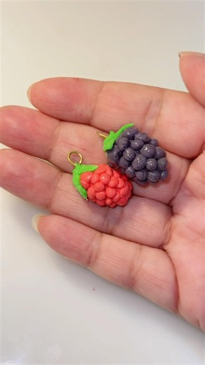 Raspberry Clay Charm Tutorial ✨#diy #handmadejewellery #trending #viralvideo #polymerclay