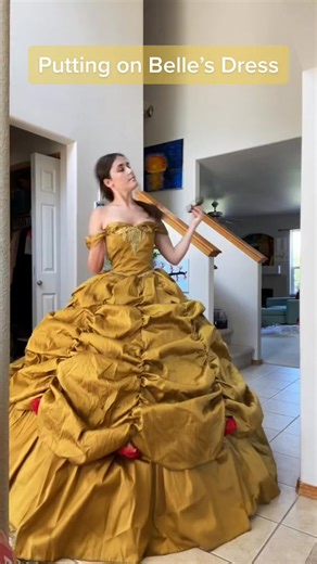 37K views · 1K reactions | Haven’t put this dress on in a while! #belle #disney #cosplay #princess #design #fashion #sewing #corset | Rosie Somerville DIY fashion design | Facebook
