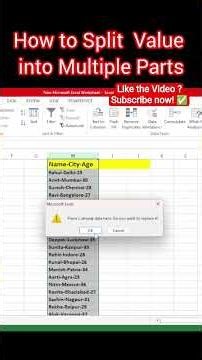 Learn How to Split Values in Excel#excel #ytshorts #ytstudio #excelformula #split