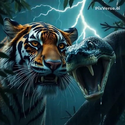 "Tiger vs Python in the Jungle | Epic Wildlife Battle Before the Storm"