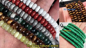 Zhe Ying 4*6mm 5*8mm Rondelle Stone Beads Natural Gemstone Spacer Diy Necklace Loose Natural Heishi Abacus Stone Beads