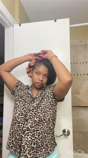 Roller set on 4c hair #naturalhair #4chair #rollerset