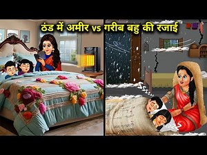 ठंड में अमीर vs गरीब बहू की रजाई||Cartoon videos||rich versus poor daughter in law quilt in cold..!