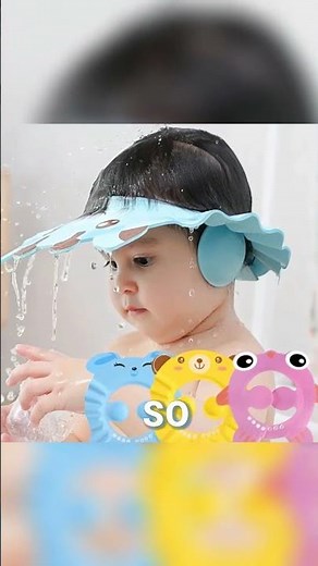 No More Tears at Bath Time! 🛁👶 | Adjustable Baby Shower Cap for Safe Hair Washing 💦✨