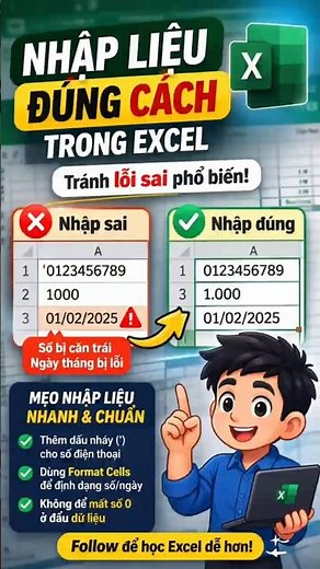 Cách nhập dữ liệu đúng trong Excel – Hướng dẫn Excel cơ bản cho người mới