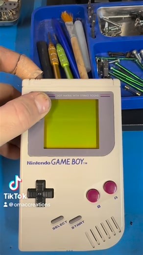 Shane 'omac' Morrison on Instagram: "The old game boy got an upgrade! tired of not being able to see the screen so I did a backlight upgrade. I also did a bivert/hex module upgrade that flips the pixels to give a better contrast! End result is a Gameboy that is way easier to see and you don’t need the small light attachment! #gameboydmg #gameboyupgrade #retrogaming"