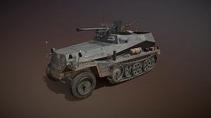SD.KFZ 250/11 - Halftruck with sPzB 41 PzGrenDiv - Buy Royalty Free 3D model by Panaristi