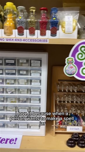 Fantasia Crystals on Instagram: "🍯 Introducing our spell jar station with Stacey! 🌙✨ Spellcrafting just got easier and more magical! Our new Spell Jar Station is here! Whether you’re building a jar for love, protection, abundance, or a spiritual glow-up we’ve stocked it with ingredients you’ll rarely find elsewhere. 🌿 Locally sourced rarities, including caterpillar webs & Sedona red sand 💎 Hard-to-find crystals & curios 🌸 Herbs normally expensive in large quantities, now available in spell-