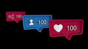 Symbols and number count up in message bubbles on social media Free Stock Video Footage