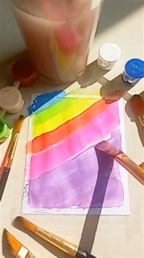 “Easy Rainbow Painting Step by Step | Acrylic for Beginners”#shorts