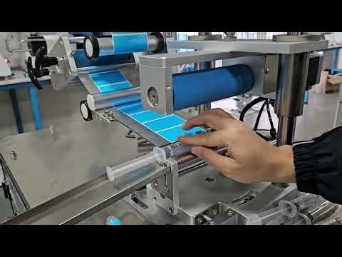 manual syringe label applicator #labelingmachine #manufacturing #packaging