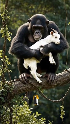 Epic Jungle Rescue: Goat Baby & Chimpanzee Bond. ‪@WildlifeAIRescue‬