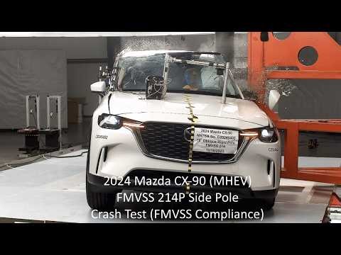 2024-2026 Mazda CX-90 (MHEV) FMVSS 214P Side Pole Crash Test (FMVSS Compliance)