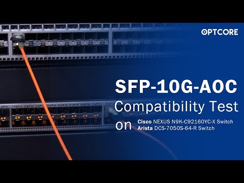 10G SFP+ AOC Interconnect in Mixed-Brand: Cisco N9K & Arista 7050S Switch (Test OPTCORE SFP-10G-AOC)