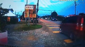 Lane-Splitting Biker Split By Car