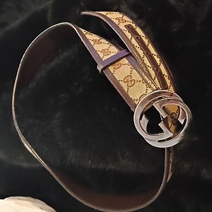 Gucci Brown Monogram Belt