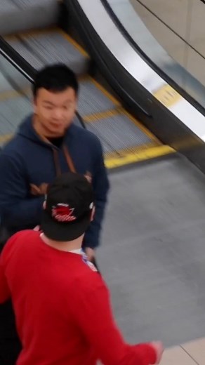 Triplet Escalator Prank 😂 He almost collapsed! | Manchurek Triplets