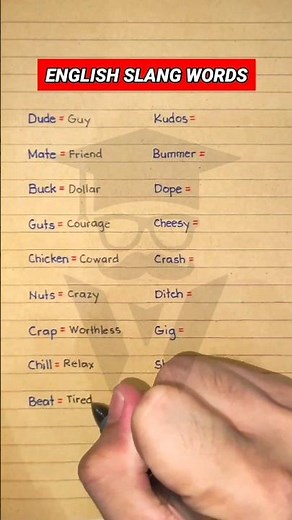 English Slang Words & Their Meanings