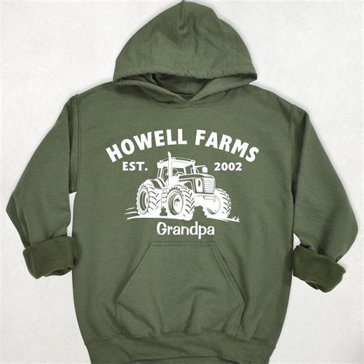Custom Tractor Farm Family Hoodie Farmer Tee, Family Farm Sweater, Farm Name Sweaters, Farm Est Hoodie, Grandpa Dada Papa Farming Sweatshirt - Etsy