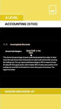 A Level Accounting | Margin and Mark up