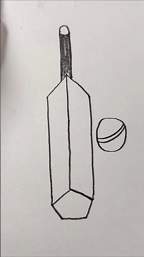 How to Draw a Cricket Bat from number 1