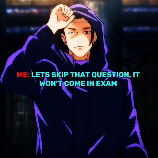 That question in exam ☠️ #anime #jujutsukaisen #edit