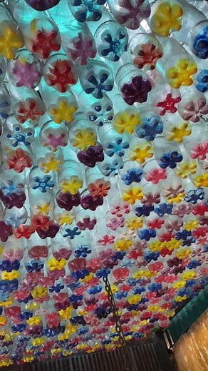 Creative Flower Ceiling Ideas Using Recycled Plastic Bottles