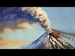 How to paint an erupting volcano. Oil painting. Step by step | 21