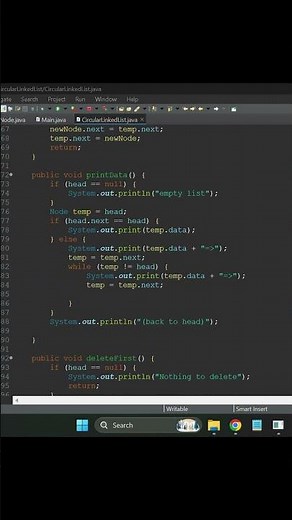 CircularLinkedList.java || Circular Linked List Class in Java 🔄 | Data Structures Explained #shorts