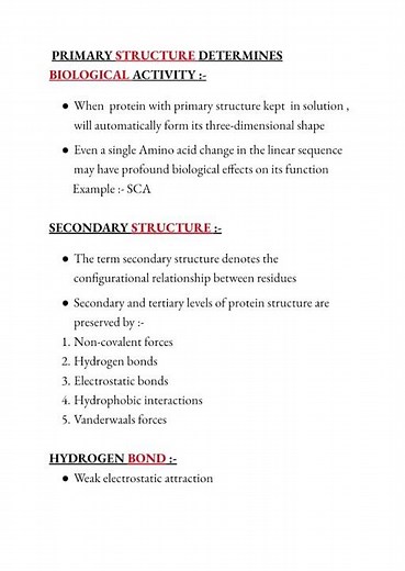 Structural organisation of proteins 🗒️BIOCHEMISTRY @medicalconcepts28