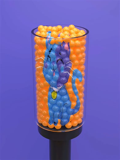 Endless Loop Cat Push Spill Animation