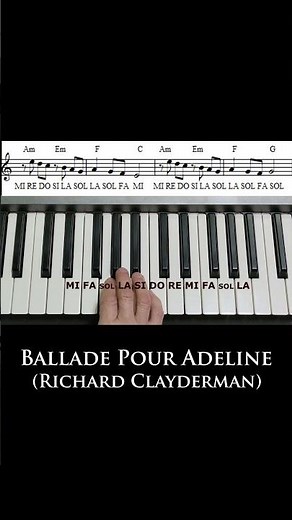 Ballade for Adeline / Piano tutorial fácil (Easy tutorial piano) #richardclayderman #pianotutorial