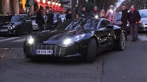 Pretty awesome black Aston Martin #One77 in Paris A while ago. Look at the front lights as the car starts up! #AstonMartin | alexsmolik