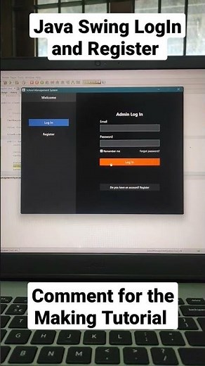 LogIn and Register GUI using Java Swing #java #swing #javaswing #login #uidesign #schoolmanagement