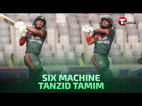 Tanzid Tamim’s 7 sixes against Pakistan | Bangladesh vs Pakistan | 3rd ODI | T Sports