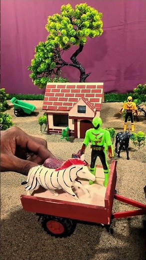Mini Tractor Carrying Giraffe, Dog & Goat | DIY Mini Farming Scene | Science Project