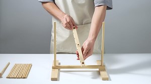 Pasta Drying Rack, AMOHEE 12 Bars Pasta Drying Rack Collapsible with Transfer Wand for Fresh Pasta, Spaghetti, Fettuccine, Lasagne