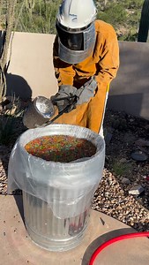 Molten aluminum poured in water beads to make art #art #science | Joe Richards