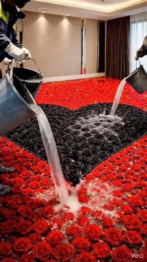 Black Heart Rose Floor Transformation ❤️🌹 #shorts