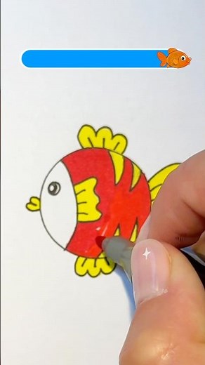 How to draw a cute fish easy 🐠 Step by step Drawing for kids