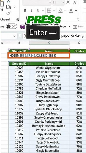 How to Use the DGET Function in Excel