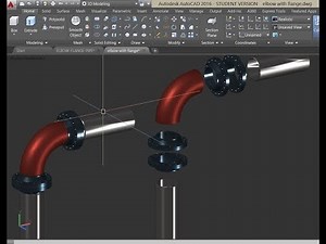 Long radius 90° elbow , flanges attached to pipes