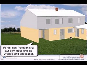 Pultdach auf einen Anbau/Garage setzen mit meinHausplaner