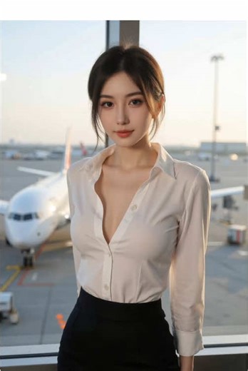 朝日が一番きれいな時間✈️✨ フライト前、この朝の柔らかな光が一番好き。 今日も笑顔で、行ってきます！ #客室乗務員の日常 #空港の朝 #早起き女子 #玲奈 # 美人CA #朝活ルーティン