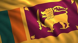 Beautiful flag moving in waves. Motion. Animated background with 3d flag. Patriotic animation of Sri Lanka flag