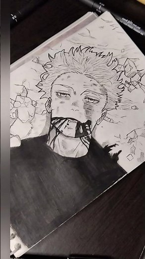 #anime Manga style gojo death scene drawing