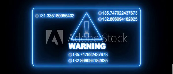 Warning security breach computer hacking warning message hacked Warning icon on the screen privacy protection data hacking malware virus Danger sign. Program interface with warning text hacked alert