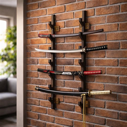 Sword Wall Mount, Katana Wall Mount, Sword Wall Holder, Katana Wall Holder, Sword Display Rack, Wooden Sword Rack, Samurai Sword Holder - Etsy