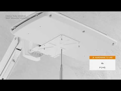 Mount Plus MED2H Heavy Duty Medical Wall Mount Monitor with Folding Keyboard Tray Sliding Mouse Pad